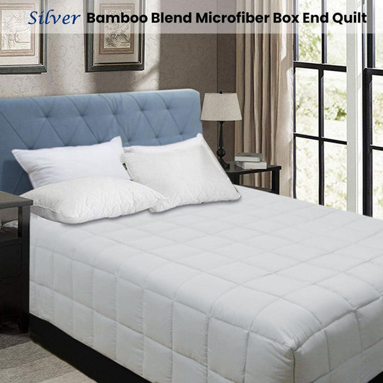 Buy Shangri La Bamboo Blend Microfiber Box End Quilt Silver Queen discounted | Products On Sale Australia