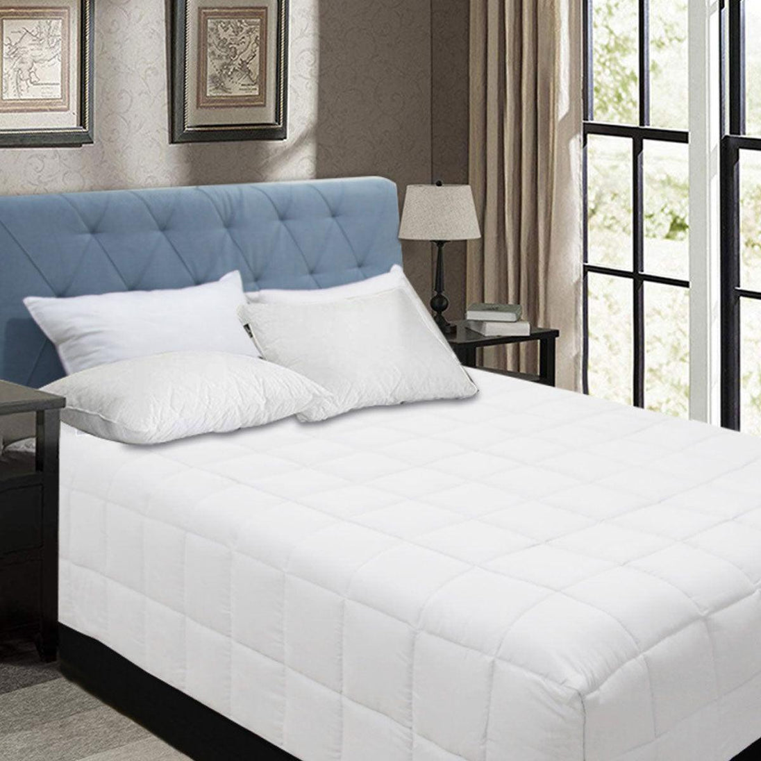 Buy Shangri La Bamboo Blend Microfiber Box End Quilt White Queen discounted | Products On Sale Australia