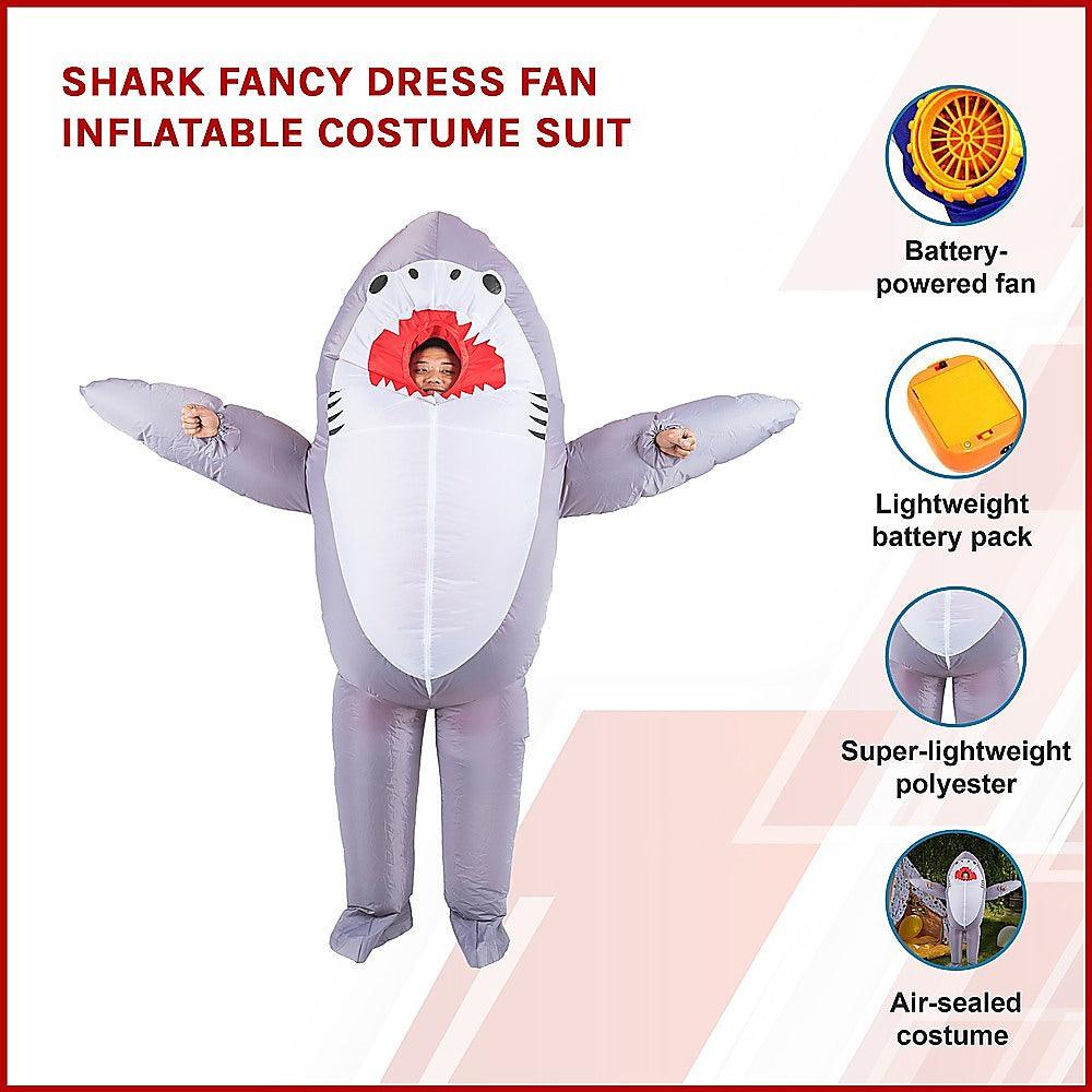 Buy Shark Fancy Dress Fan Inflatable Costume Suit discounted | Products On Sale Australia