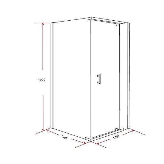 Buy Shower Screen 1000x1000x1900mm Framed Safety Glass Pivot Door By Della Francesca discounted | Products On Sale Australia