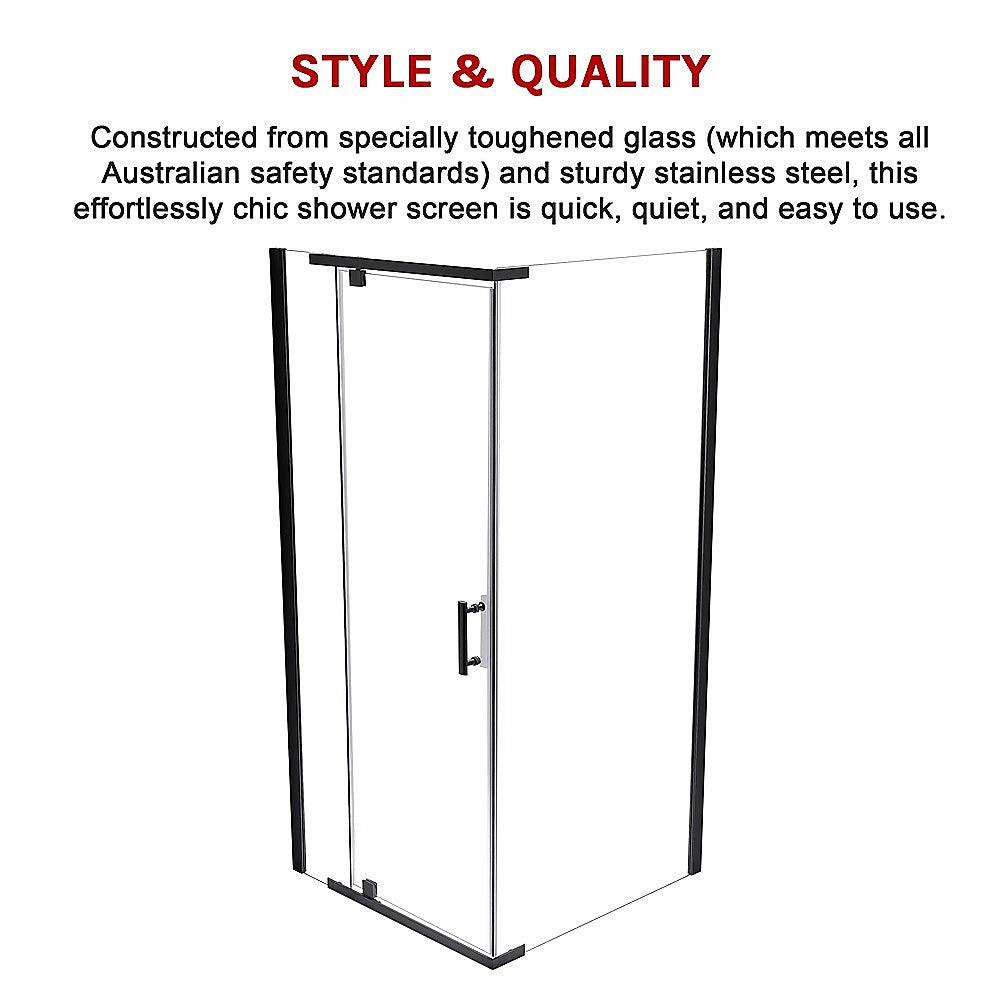 Buy Shower Screen 1000x700x1900mm Framed Safety Glass Pivot Door By Della Francesca discounted | Products On Sale Australia