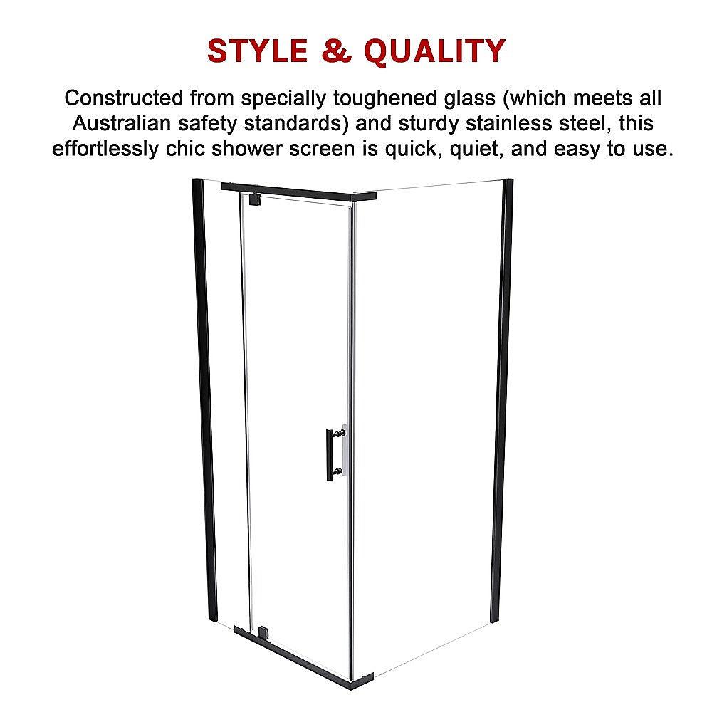 Buy Shower Screen 1000x800x1900mm Framed Safety Glass Pivot Door By Della Francesca discounted | Products On Sale Australia