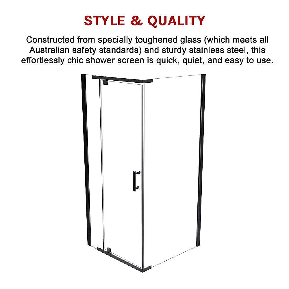 Buy Shower Screen 1200x700x1900mm Framed Safety Glass Pivot Door By Della Francesca discounted | Products On Sale Australia