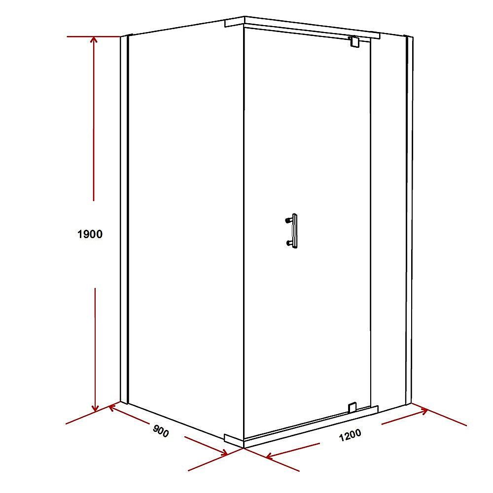 Buy Shower Screen 1200x900x1900mm Framed Safety Glass Pivot Door By Della Francesca discounted | Products On Sale Australia