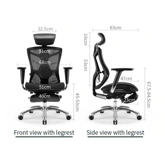 Buy Sihoo Ergonomic Office Chair V1 4D Adjustable High-Back Breathable With Footrest And Lumbar Support Grey discounted | Products On Sale Australia