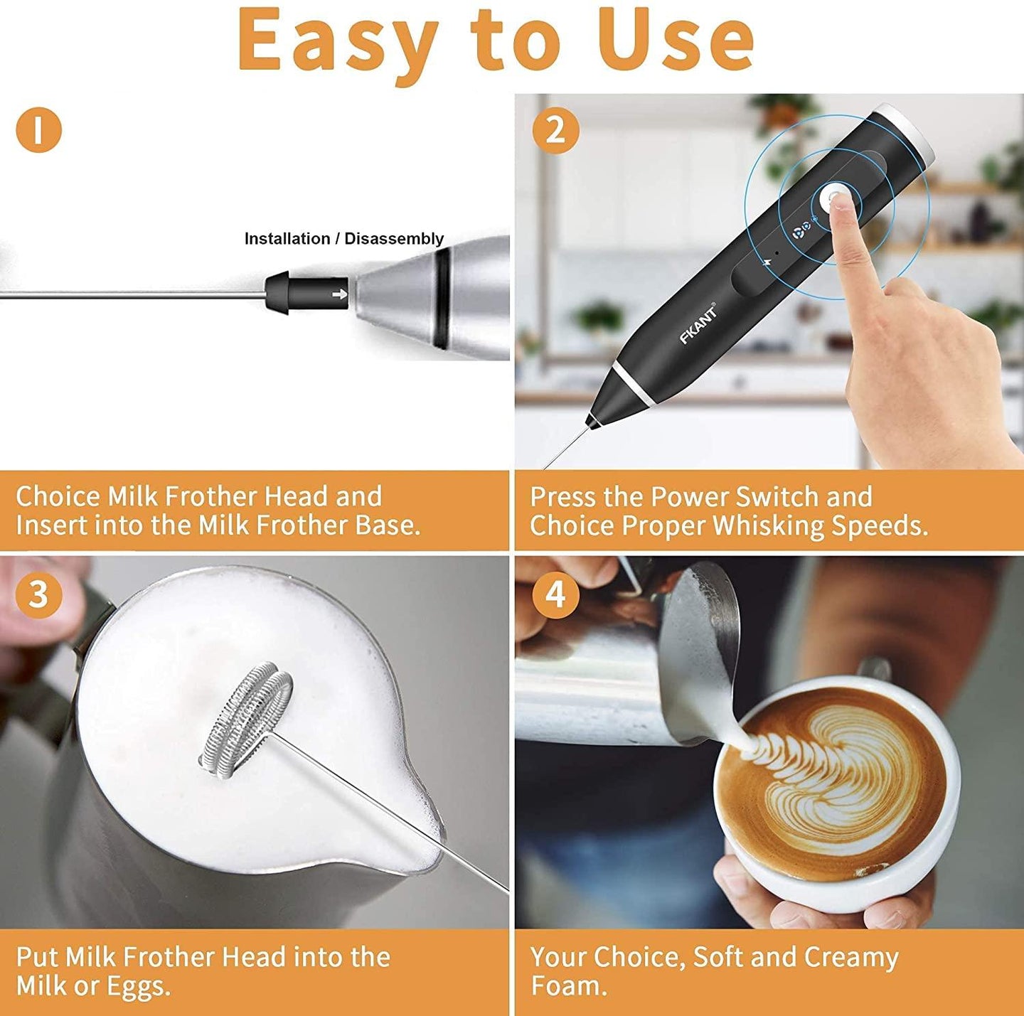 Buy Silver Rechargeable Electric Milk Frother Handheld (3 Speeds) discounted | Products On Sale Australia