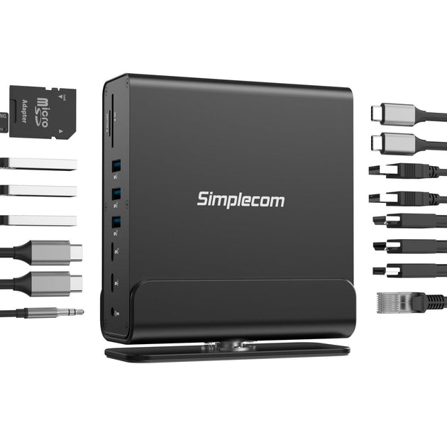 Buy Simplecom CHT815 15-in-1 USB-C 4K Triple Display MST Docking Station with Dual HDMI DP discounted | Products On Sale Australia