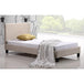 Buy Single Linen Fabric Bed Frame Beige discounted | Products On Sale Australia