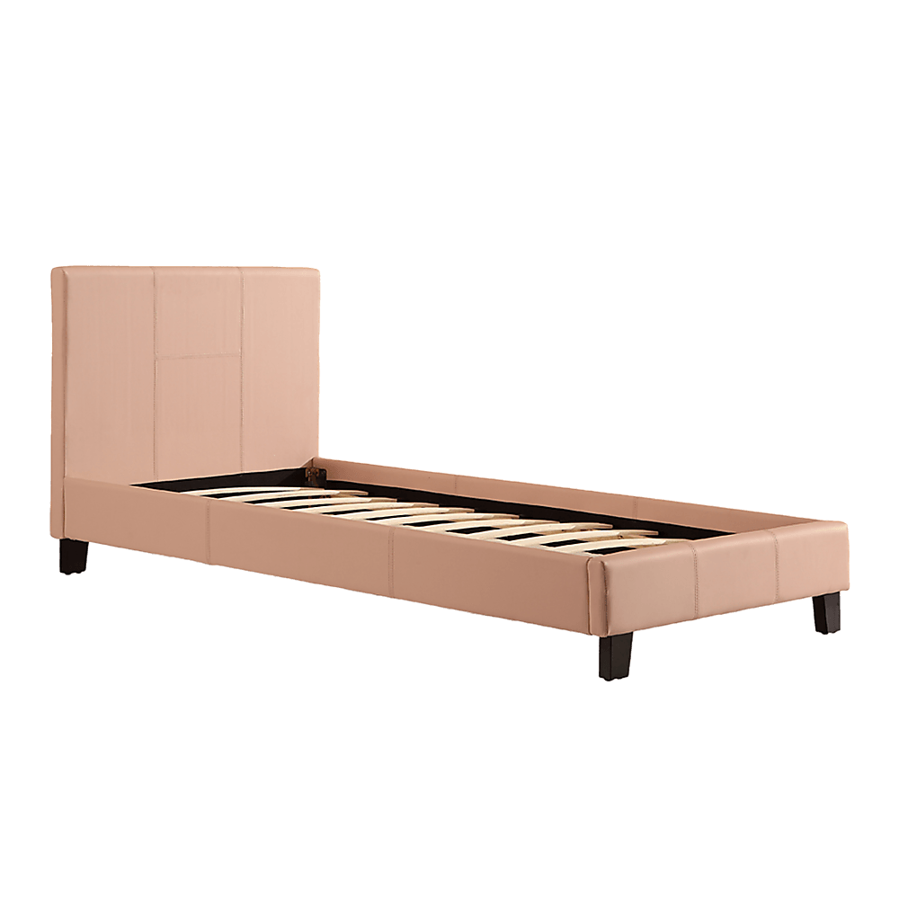 Buy Single PU Leather Bed Frame Pink discounted | Products On Sale Australia