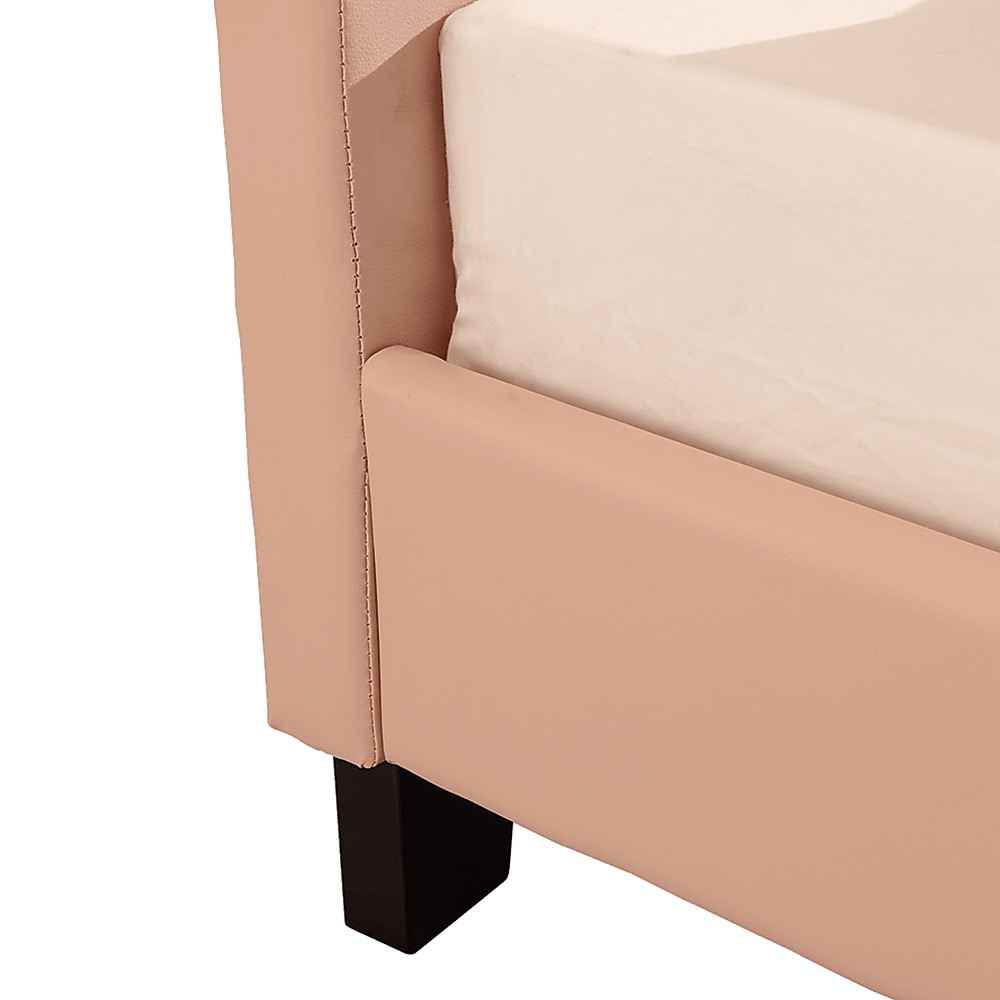 Buy Single PU Leather Bed Frame Pink discounted | Products On Sale Australia