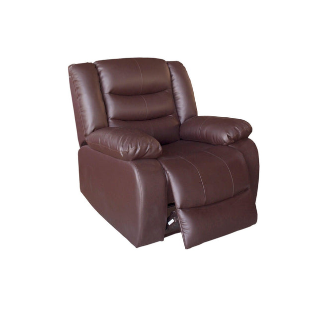 Single Seater Recliner Sofa Chair In Faux Leather Lounge Couch Armchair in Brown Products On Sale Australia | Furniture > Living Room Category