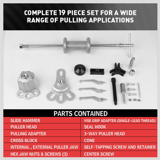 Buy Slide Hammer Tool Kit Dent Puller Wrench Adapter Axle Bearing Hub Auto Repair discounted | Products On Sale Australia