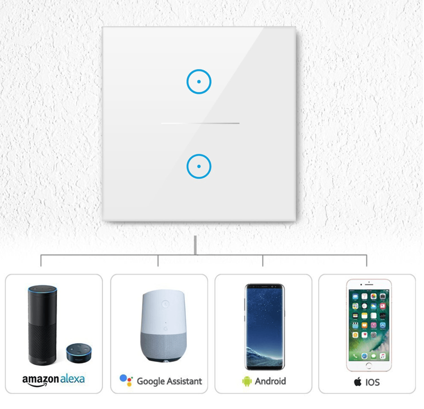 Buy Smart WIFI Switch for Lights LED Touch Panel 3 Gang discounted | Products On Sale Australia