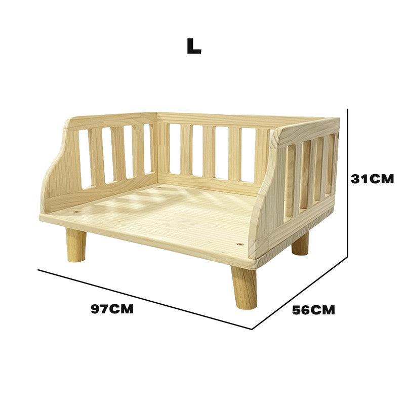 Buy Solid Wood Pet Cat Dog Bed with Bedding discounted | Products On Sale Australia