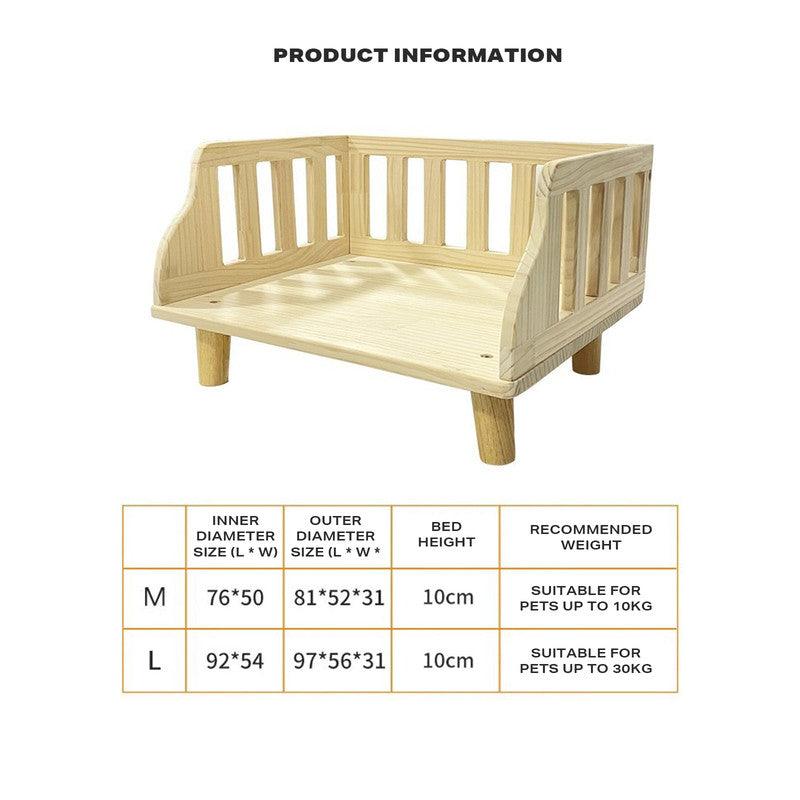 Buy Solid Wood Pet Cat Dog Bed with Bedding discounted | Products On Sale Australia