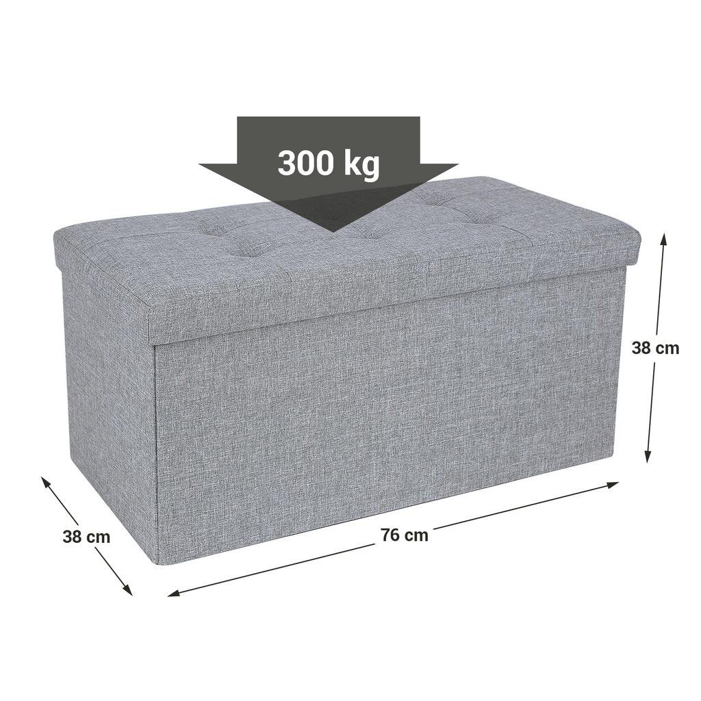 Buy SONGMICS 76cm Folding Storage Ottoman Bench Foot Rest Stool Light Gray discounted | Products On Sale Australia