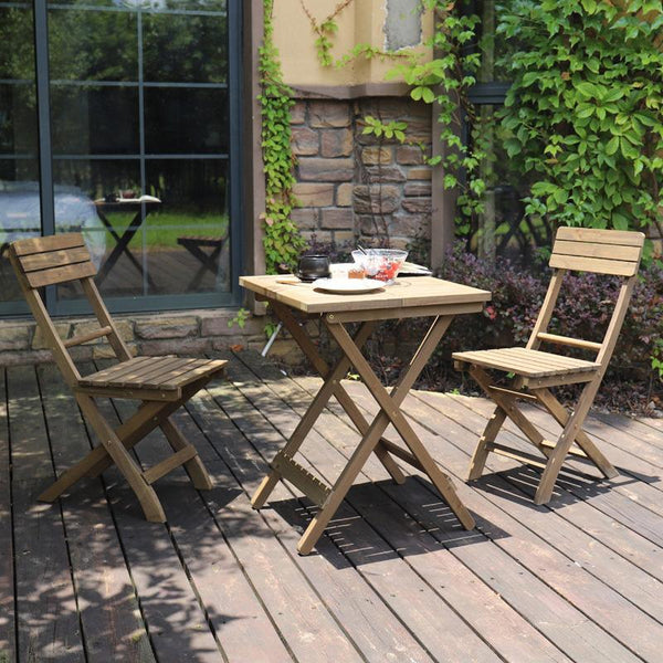 SquareTable Folding Bistro Set Solid Fir Wood Table Garden Outdoor Lounge Products On Sale Australia | Home & Garden > Garden Furniture Category