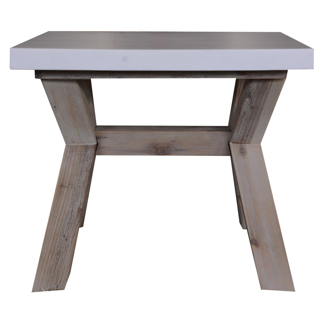 Buy Stony 60cm Square Lamp Table with Concrete Top - White discounted | Products On Sale Australia