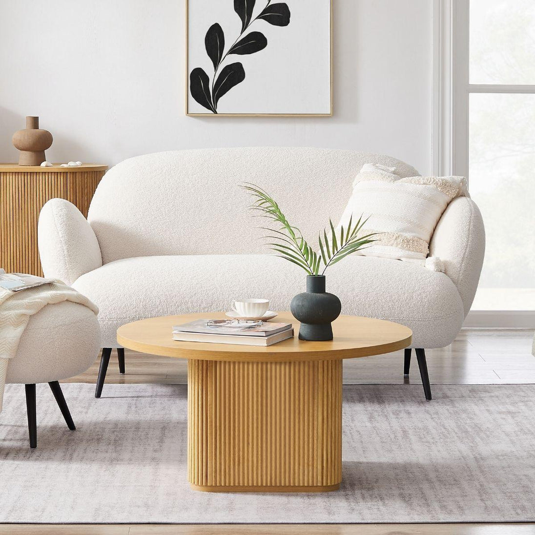 Buy Tate Round Column Coffee Table in Natural discounted | Products On Sale Australia