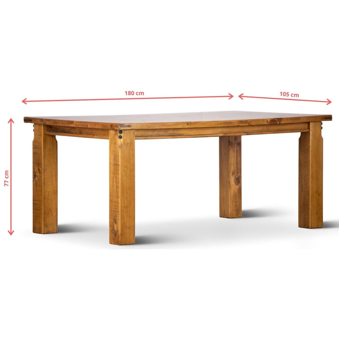 Buy Teasel Dining Table 180cm Solid Pine Timber Wood Furniture - Rustic Oak discounted | Products On Sale Australia