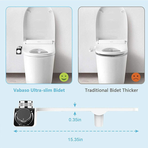 Buy Toilet Bidet Seat Dual Nozzles Bidet Non Electric Toilet Water Sprayer Bathroom discounted | Products On Sale Australia