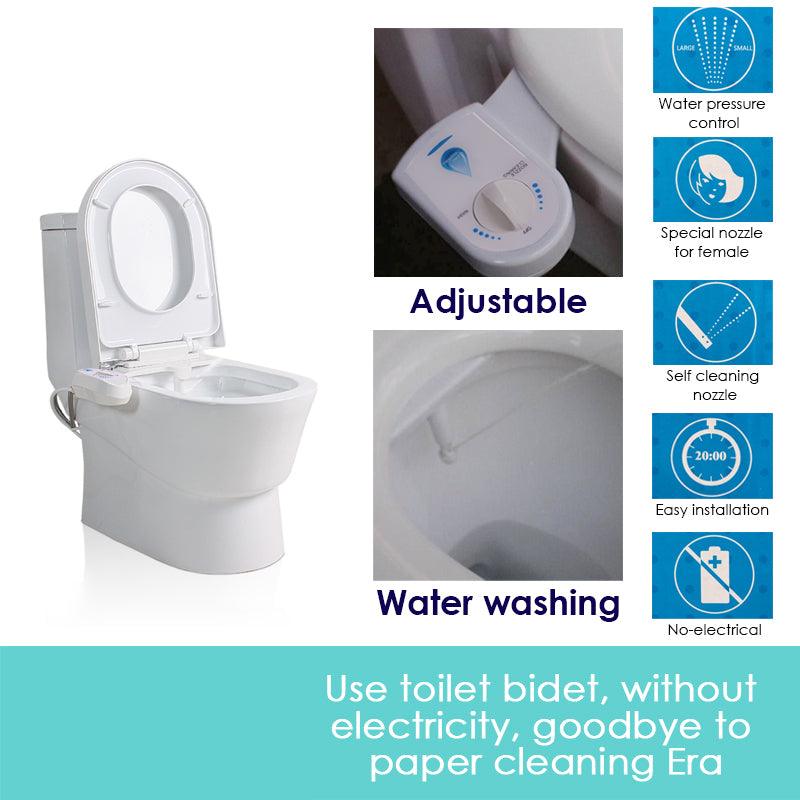 Buy Toilet Bidet Seat Hygiene Water Wash Clean Unisex Easy Attachment Dual Nozzles discounted | Products On Sale Australia