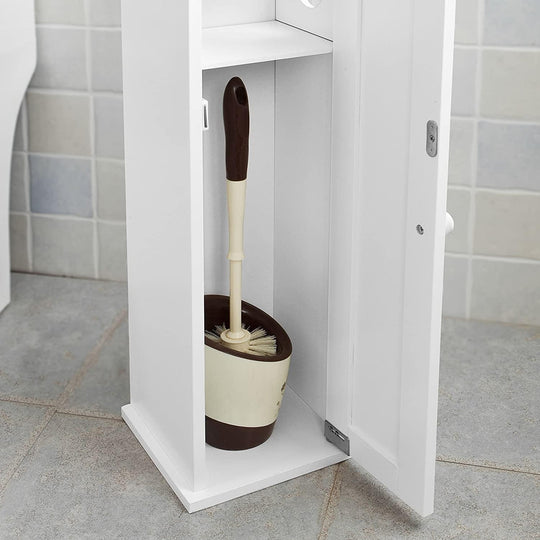 Buy Toilet Paper Holder with Storage, Freestanding Cabinet, Toilet Brush Holder and Toilet Paper Dispenser discounted | Products On Sale Australia