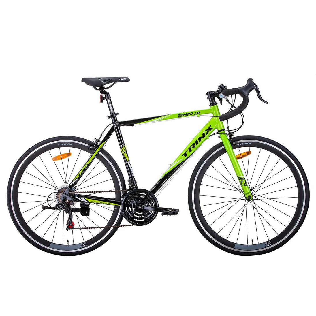 Buy Trinx 700C Road Bike TEMPO1.0 Shimano 21 Speed Racing Bicycle 56cm Black/Green discounted | Products On Sale Australia