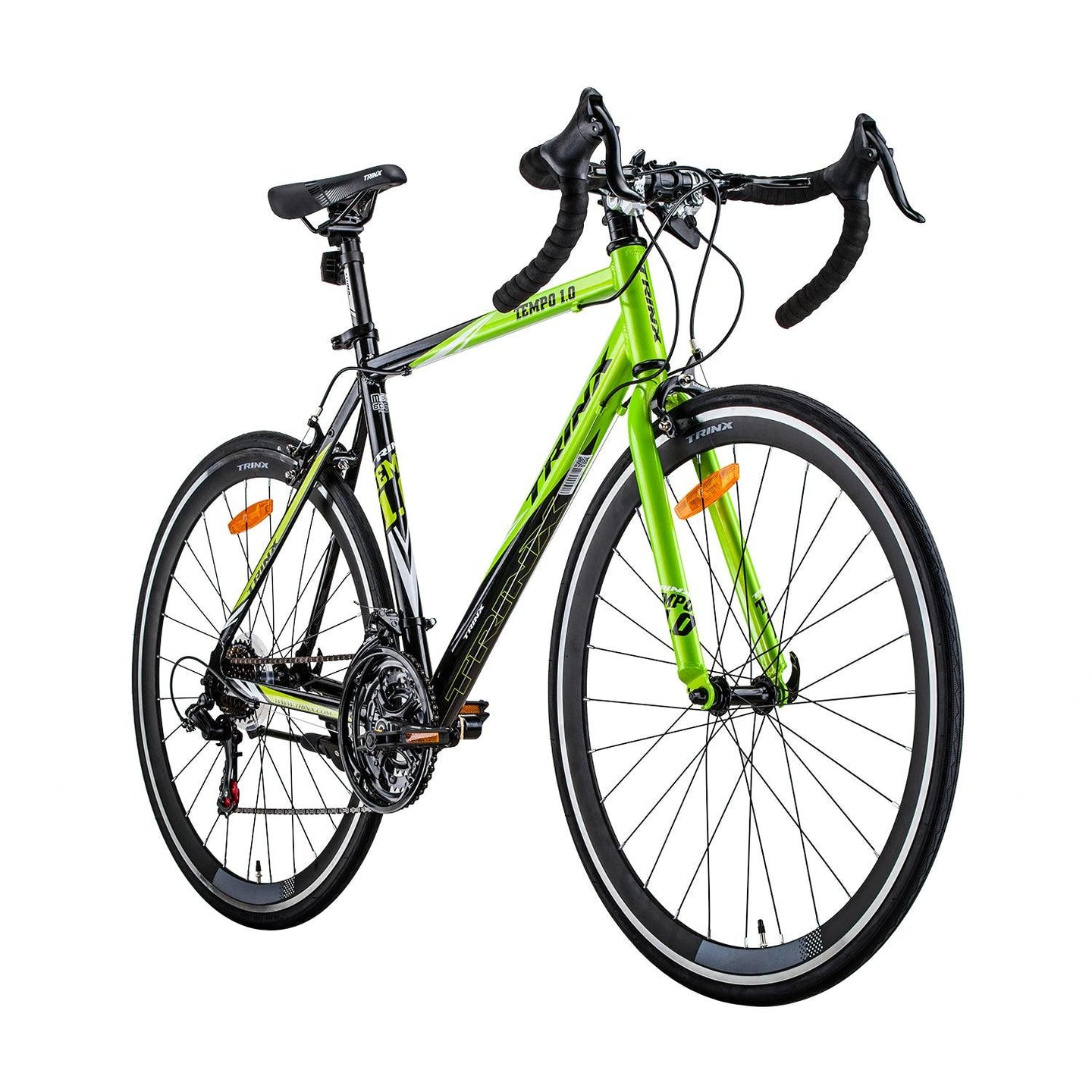 Buy Trinx 700C Road Bike TEMPO1.0 Shimano 21 Speed Racing Bicycle 56cm Black/Green discounted | Products On Sale Australia