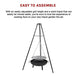 Buy Tripod Garden Fire Pit BBQ Barbecue Cast Iron & Steel Fire Pit Bowl Round discounted | Products On Sale Australia