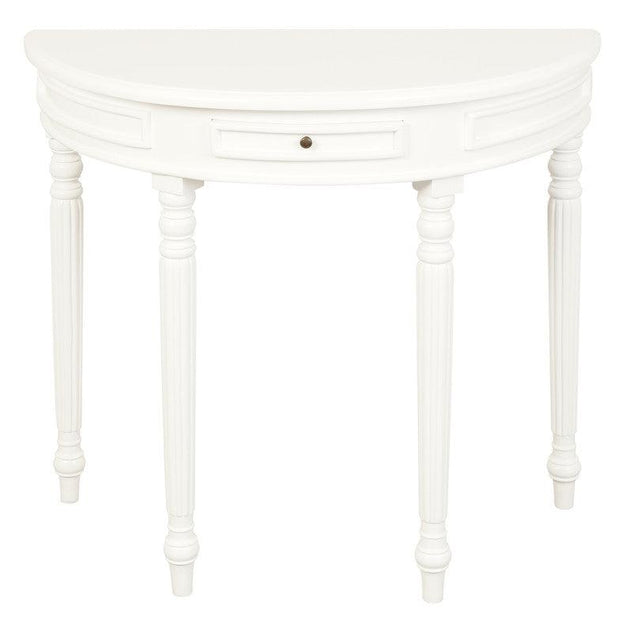 Buy Turn Leg Half Round Sofa Table (White) | Products On Sale Australia
