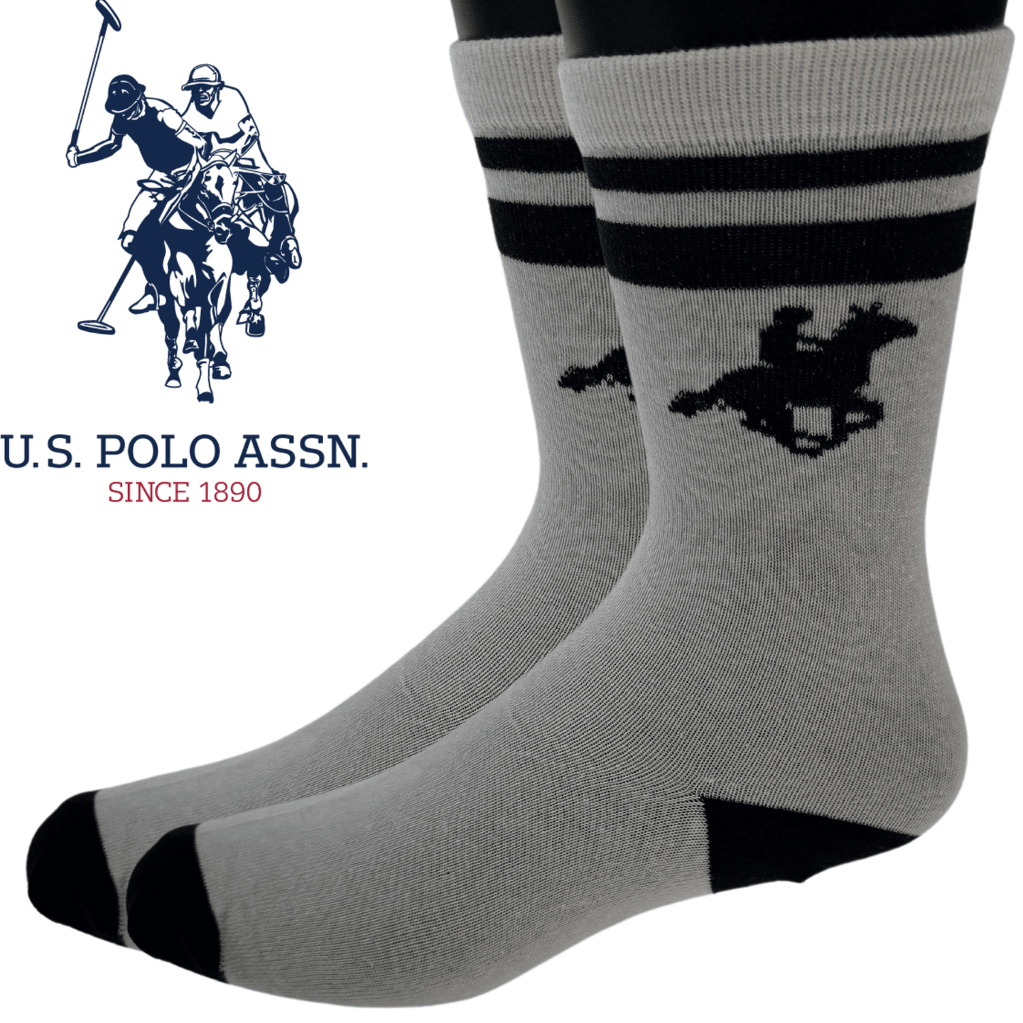 Buy U.S. Polo Assn. Livergy Mens Crew Socks - White/Navy - 1 Pack of 3 Pairs - EU 43-46 discounted | Products On Sale Australia