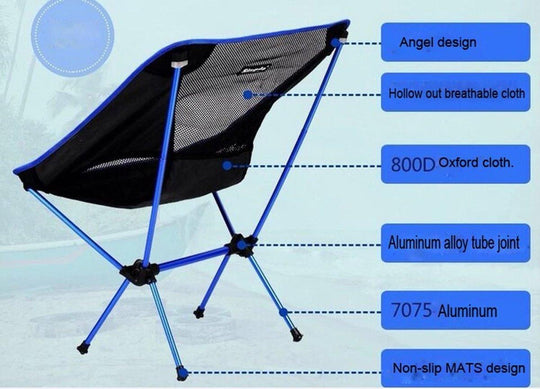 Buy Ultralight Aluminum Alloy Folding Camping Camp Chair Outdoor Hiking Black discounted | Products On Sale Australia