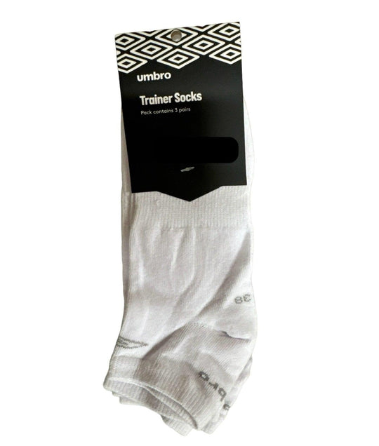 Buy Umbro Mens Trainer Ankle Socks - White - 1 Pack of 3 Pairs - EU 39-42 discounted | Products On Sale Australia