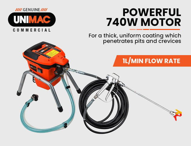 Buy Unimac 740W Electric Airless Paint Sprayer Portable High Pressure Station Spray Gun discounted | Products On Sale Australia