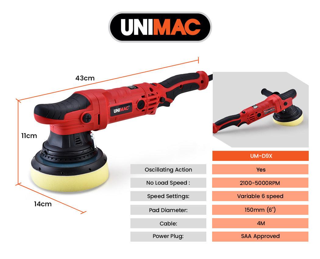 Buy UNIMAC Electric Car Polisher Buffer Dual Action Orbital Polishing Sanding Waxer Sander Machine 720W discounted | Products On Sale Australia