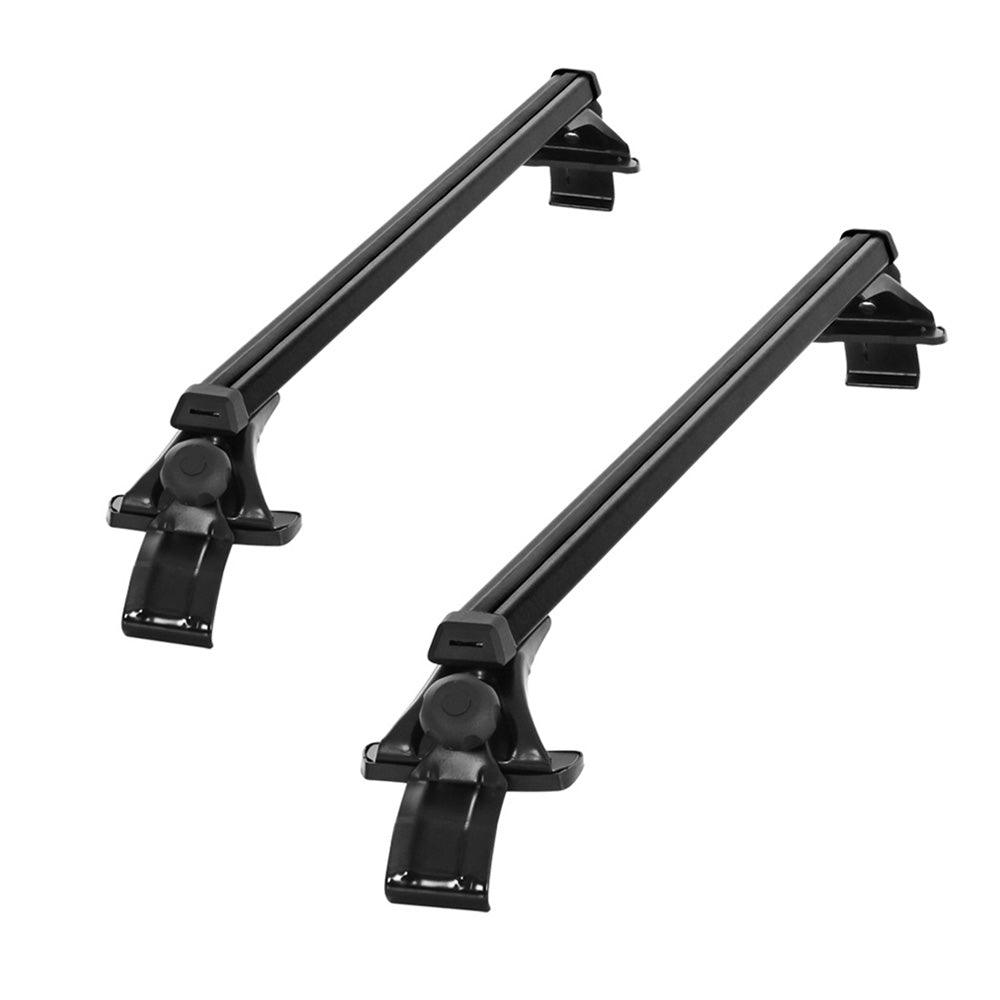 Buy Universal Car Roof Racks Pod Aluminium Cross Bars Brackets 145cm Black discounted | Products On Sale Australia