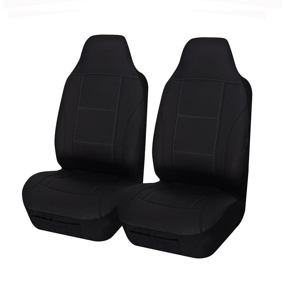 Buy Universal Lavish Front Seat Covers Size 60/25 | Black/White Stitching discounted | Products On Sale Australia