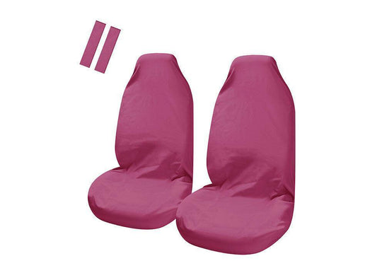 Buy Universal Pulse Throwover Front Seat Covers - Bonus Seat Belt Buddies | Pink discounted | Products On Sale Australia