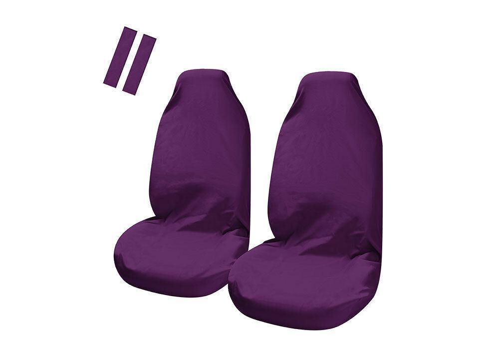 Buy Universal Pulse Throwover Front Seat Covers - Bonus Seat Belt Buddies | Purple discounted | Products On Sale Australia