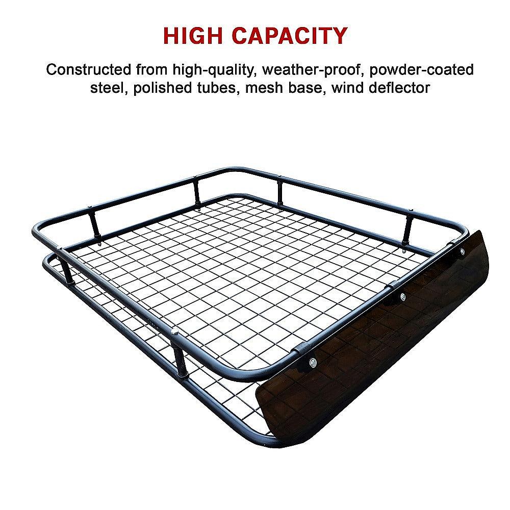 Buy Universal Roof Rack Basket - Car Luggage Carrier Steel Cage Vehicle Cargo discounted | Products On Sale Australia