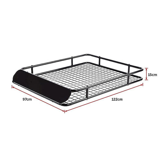 Buy Universal Roof Rack Basket - Car Luggage Carrier Steel Cage Vehicle Cargo discounted | Products On Sale Australia