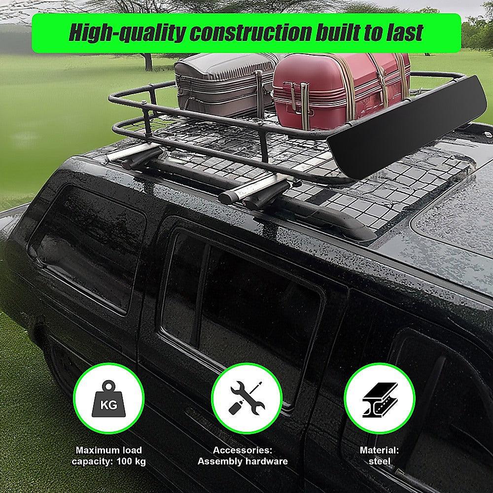 Buy Universal Roof Rack Basket - Car Luggage Carrier Steel Cage Vehicle Cargo discounted | Products On Sale Australia