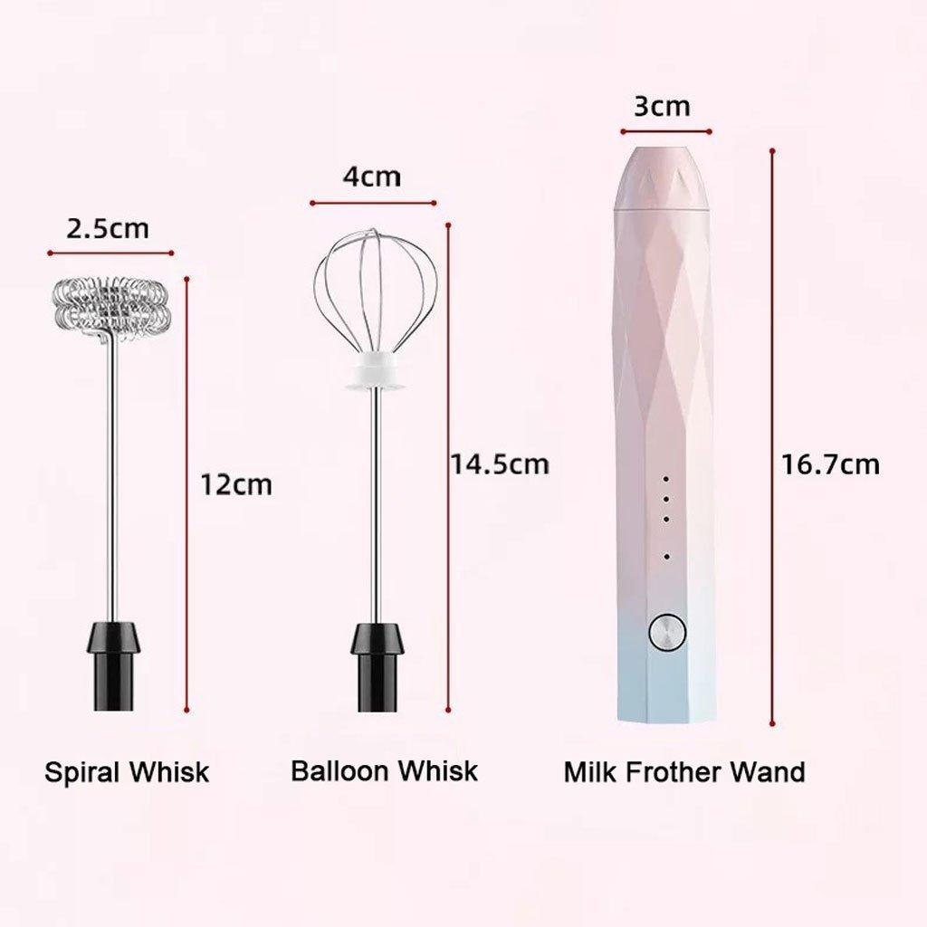 Buy USB Charging Electric Egg Beater Milk Frother Handheld Drink Coffee Foamer Pink with 2 Stainless Steel Whisks discounted | Products On Sale Australia