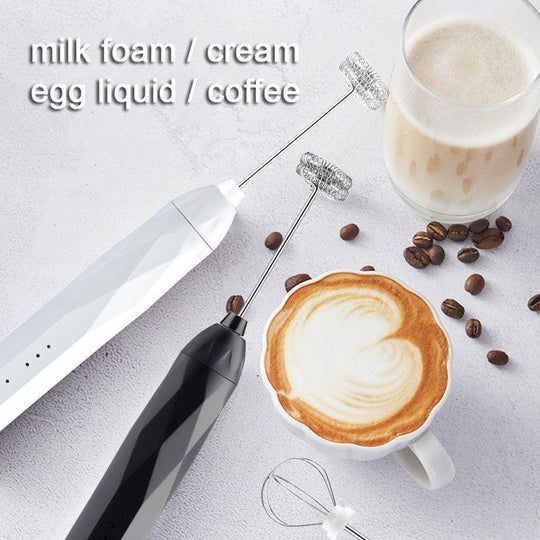 Buy USB Charging Electric Egg Beater Milk Frother Handheld Drink Coffee Foamer Pink with 2 Stainless Steel Whisks discounted | Products On Sale Australia