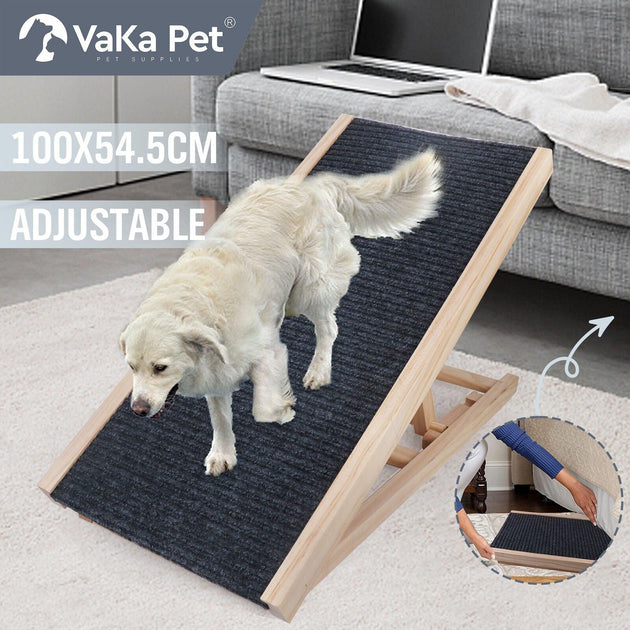 Buy VaKa 100cm Foldable Dog Pet Ramp Adjustable Height Dogs Stairs For Bed Sofa 82007 discounted | Products On Sale Australia