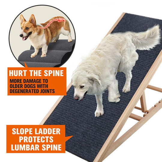 Buy VaKa 100cm Foldable Dog Pet Ramp Adjustable Height Dogs Stairs For Bed Sofa 82007 discounted | Products On Sale Australia