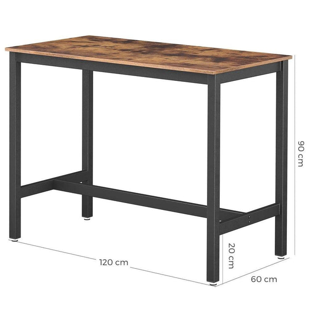 VASAGLE Bar Table Industrial Kitchen Table Dining Table With Solid Metal Frame for Cocktails Bar Party Cellar Restaurant Living Room Wood Look LBT91X Products On Sale Australia | Furniture > Living Room Category