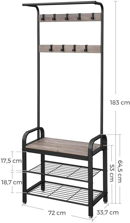 Buy VASAGLE Coat Rack Stand Greige and Black discounted | Products On Sale Australia