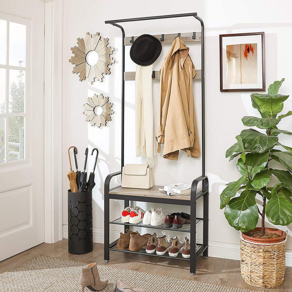 Buy VASAGLE Coat Rack Stand Greige and Black discounted | Products On Sale Australia